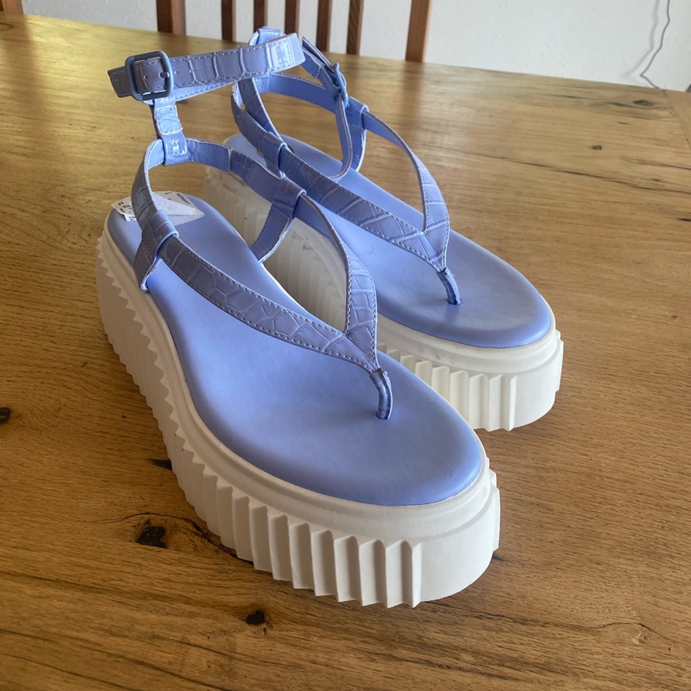 Circus by Sam Edelman Blue and White Platform Sandals Women’s 10 NWT